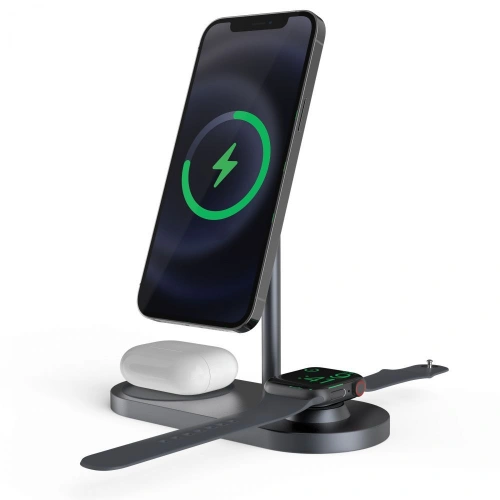 Ładowarka bezprzewodowa Tech-Protect A22 3in1 Magnetic MagSafe Wireless Charger Grey