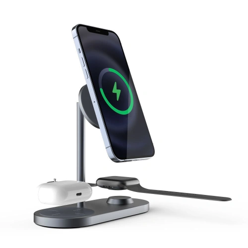 Ładowarka bezprzewodowa Tech-Protect A22 3in1 Magnetic MagSafe Wireless Charger Grey