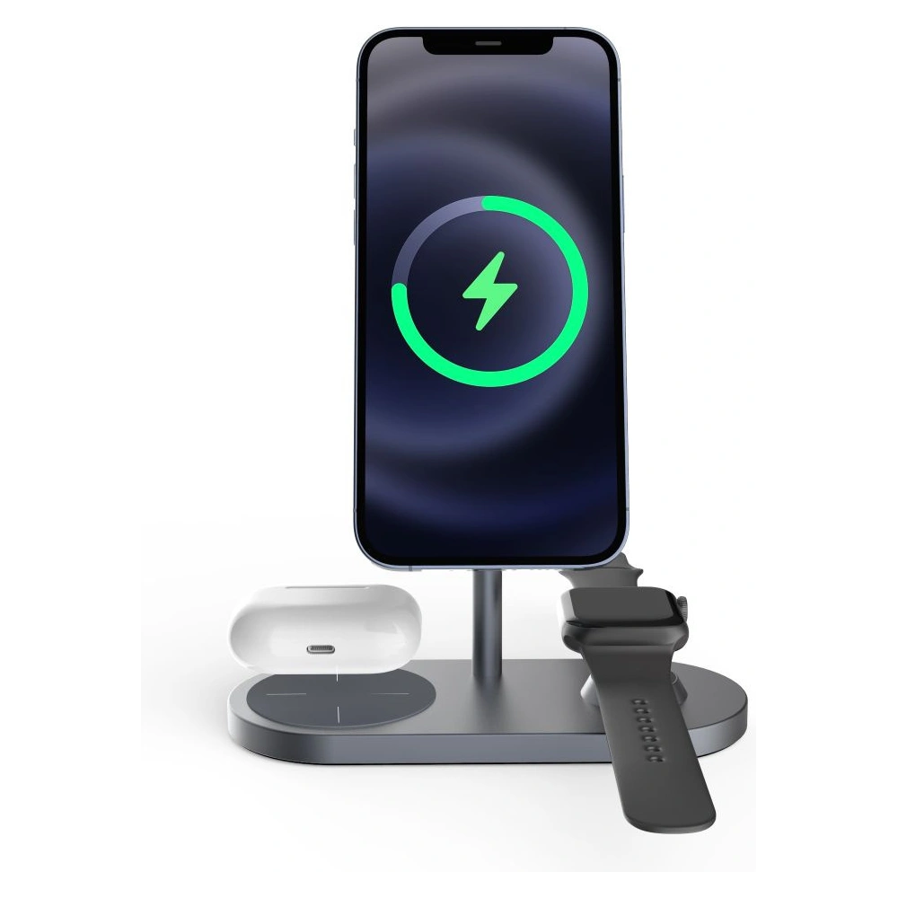 Wholesale Tech-Protect A22 3in1 Magnetic MagSafe Wireless Charger Grey - THP609GRY - {ean13} - Hurt