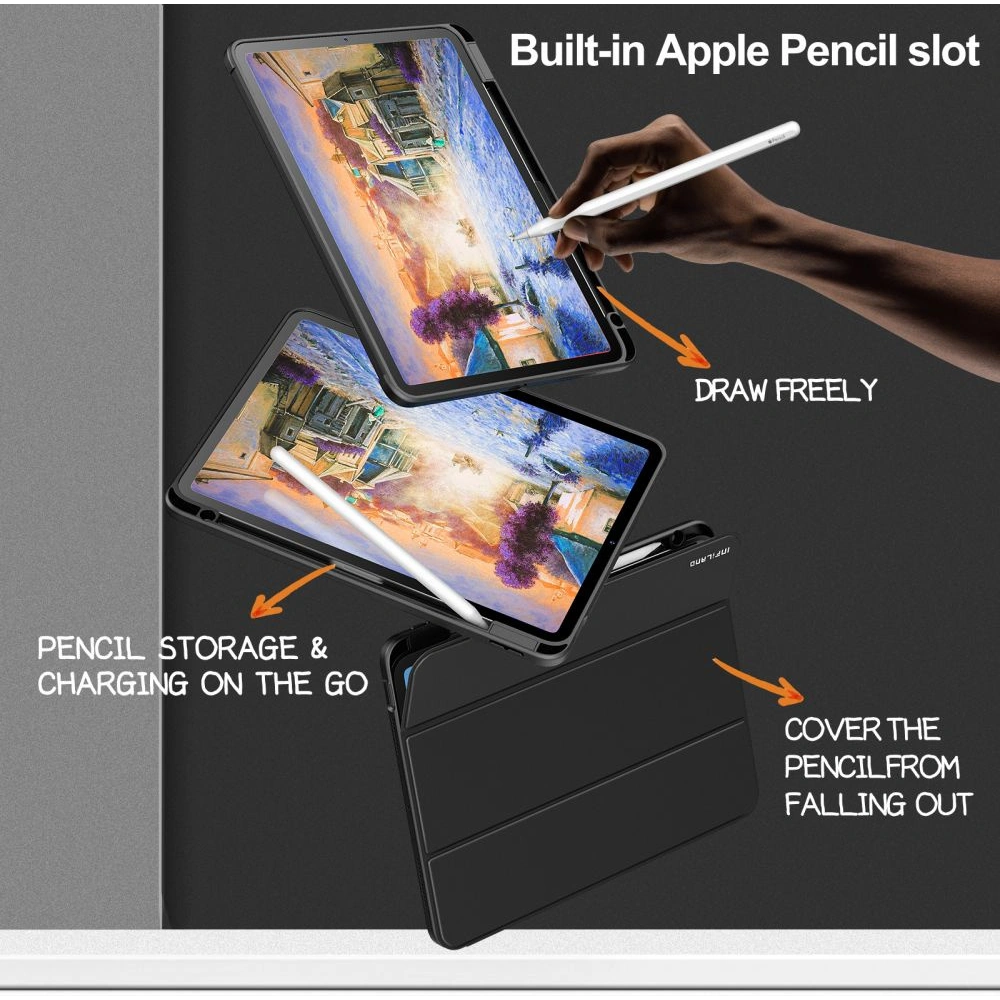Hurtownia GSM - Etui Infiland Crystal Case Apple iPad Air 10.9 2020/2022 (4. a 5. generace) / iPad Air 11 2024 (6. generace) Černá - INF006BLK - {ean13} - Hurt