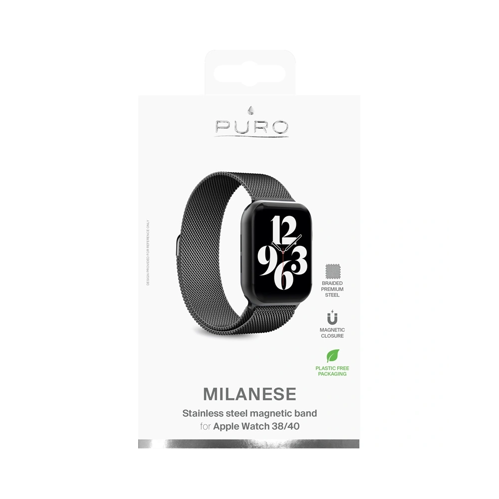 Hurtownia GSM - Bransoleta Puro milánói Magnetic szíj Apple Watch 4/5/6/7/SE 40/41mm (fekete) - PUR454BLK - {ean13} - Hurt
