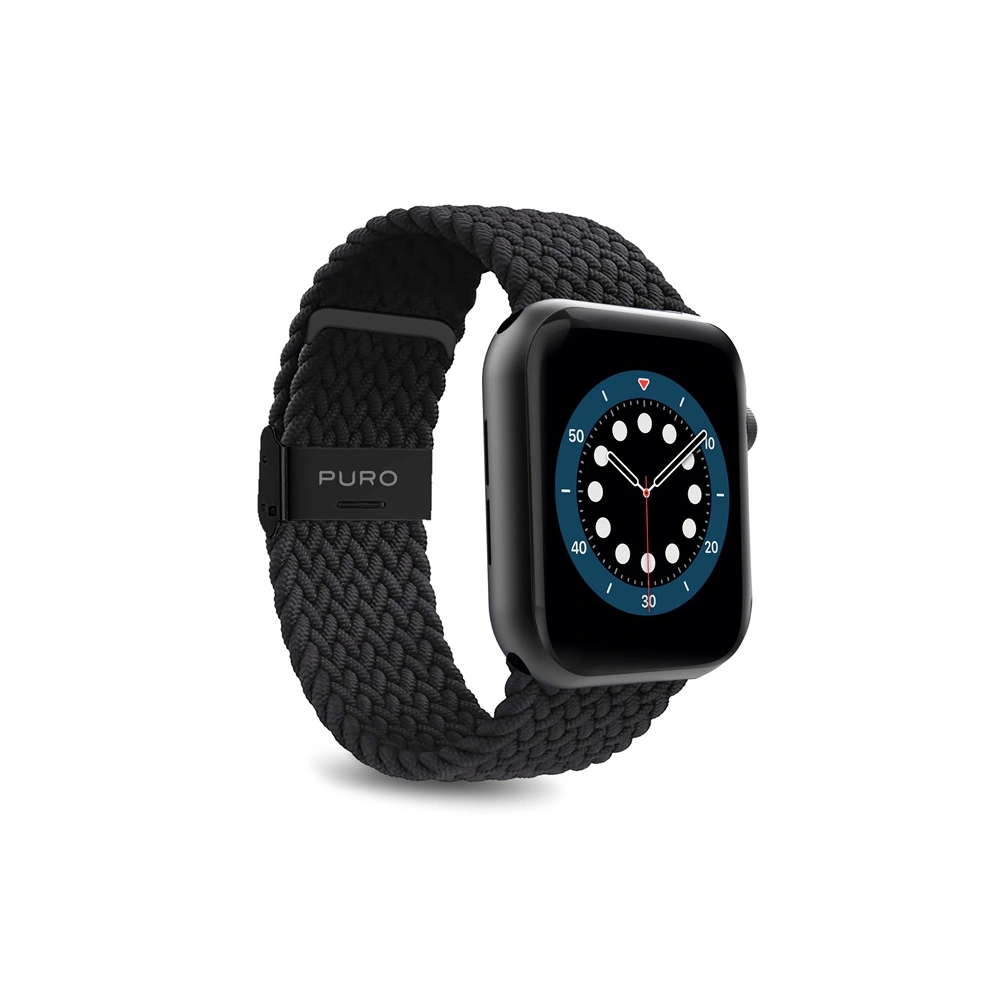 Hurtownia GSM - Pletený pásek PURO Loop Band Apple Watch 4/5/6/7/SE/8/9/10 40/41/42mm (černý) - PUR458BLK - {ean13} - Hurt
