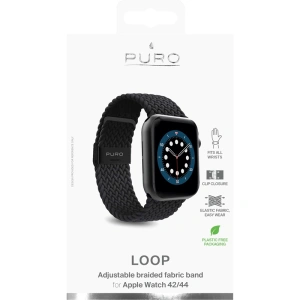 Pletený pásek PURO Loop Band Apple Watch 4/5/6/7/SE/8/9/Ultra 44/45/49mm (černý)