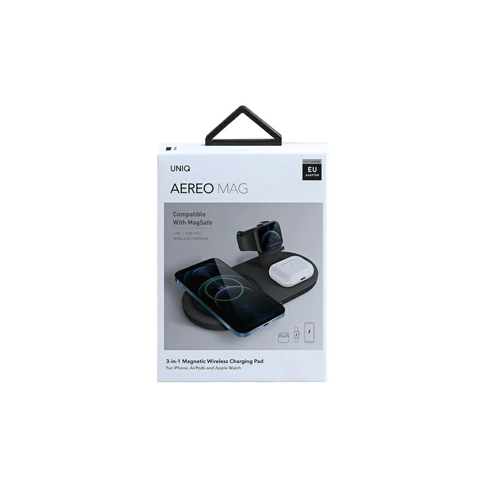 Wholesale UNIQAereo Mag 3in1 Wireless Charger 15W Fast charge charcoal - UNIQ418CHR - {ean13} - Hurt