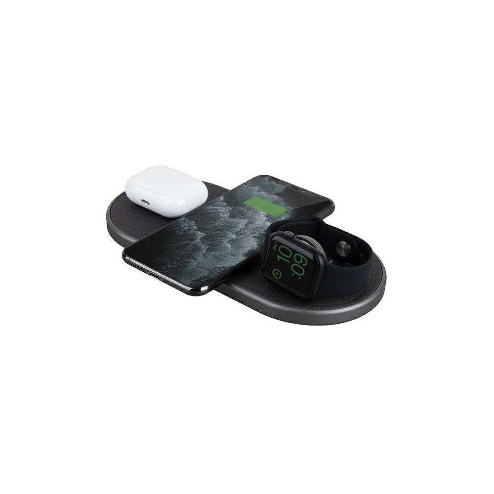 Hurtownia GSM - UNIQ bezdrátová nabíječka Aereo Plus 3w1 10W rychlé nabíjení černá/obsidiánová pletená černá (LITHOS Collective) - UNIQ419BLK - {ean13} - Hurt