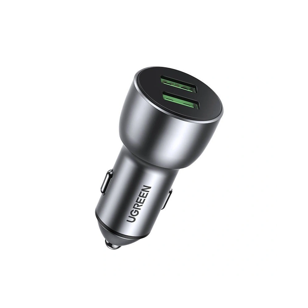 Hurtownia GSM - Ładowarka samochodowa UGREEN CD213 QC 3.0, 2xUSB, 36W (szara) - UGR988GRY - {ean13} - Hurt