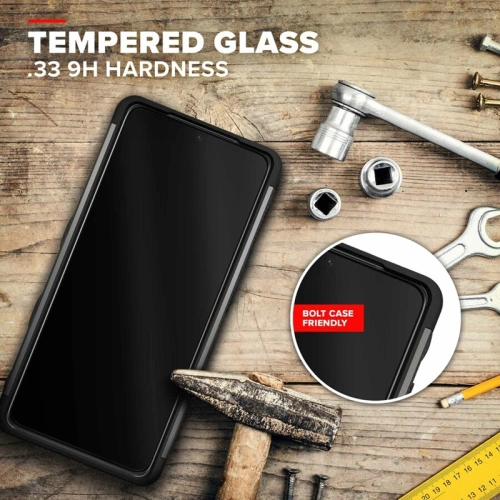 Pancerne etui ZIZO BOLT Series Samsung Galaxy S21 Ultra 5G ze szkłem 9H na ekran + uchwyt z podstawką (Gun Metal Gray)