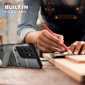 Hurtownia GSM - Pancerne etui ZIZO BOLT Series Samsung Galaxy S21 Ultra 5G ze szkłem 9H na ekran + uchwyt z podstawką (Gun Metal Gray) - ZIZ078GNMGRY - {ean13} - Hurt