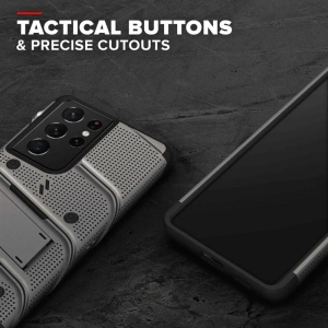 Hurtownia GSM - Pancerne etui ZIZO BOLT Series Samsung Galaxy S21 Ultra 5G ze szkłem 9H na ekran + uchwyt z podstawką (Gun Metal Gray) - ZIZ078GNMGRY - {ean13} - Hurt