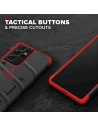 Wholesale Zizo Bolt Cover - Samsung Galaxy S21 Ultra 5G armored case with 9H glass for the screen + stand & belt clip (Black & Red) - ZIZ079BLKRED - {ean13} - Hurt