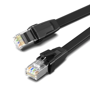 Hurtownia GSM - UGREEN NW134 Płaski kabel sieciowy z metalowymi wtyczkami, Ethernet RJ45, Cat.8, U/FTP, 2m (czarny) - UGR1012BLK - {ean13} - Hurt