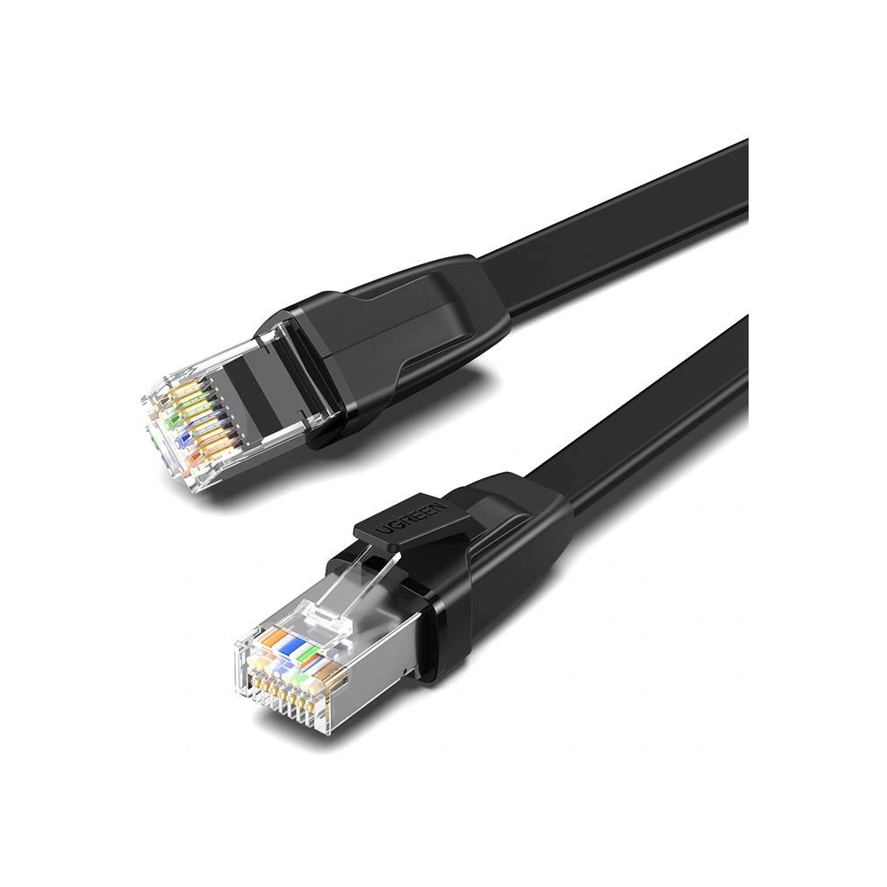 Hurtownia GSM - UGREEN NW134 Plochý síťový kabel s kovovými konektory, Ethernet RJ45, Cat.8, U/FTP, 0.5m (černý) - UGR1015BLK - {ean13} - Hurt