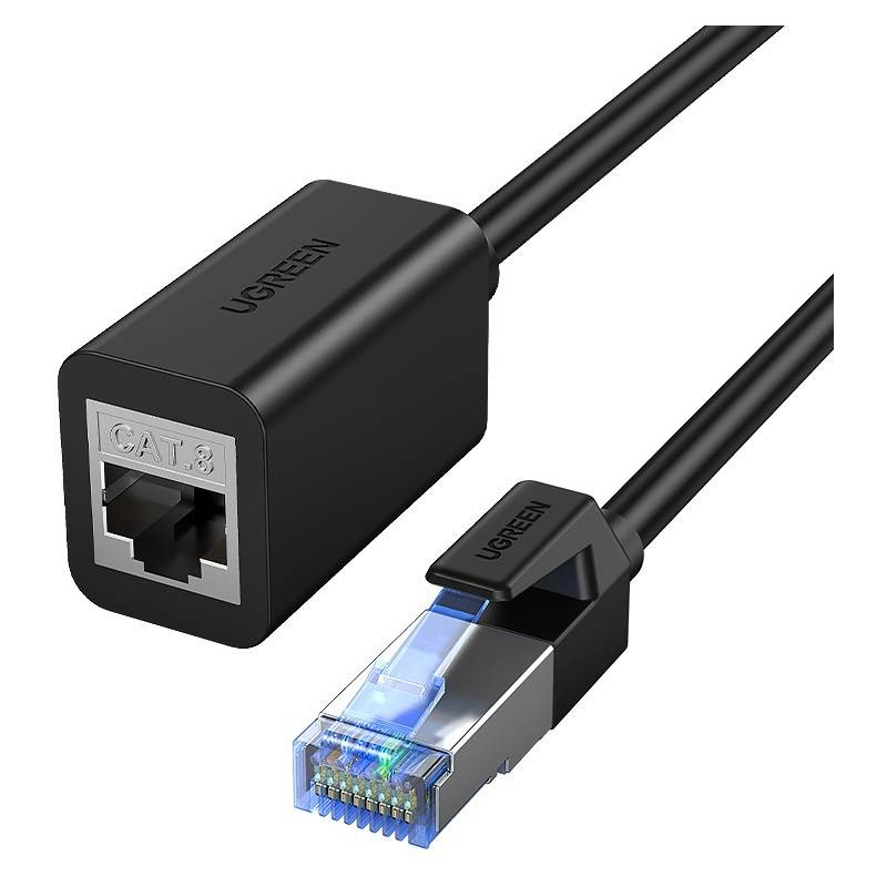 Ugreen Distributor - 6957303852000 - UGR1039BLK - UGREEN NW192 Cat 8 S/FTP Ethernet RJ45 Extension Male/Female PatchCords 2m (black) - B2B homescreen