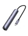 Adapter 5w1 UGREEN CM418 Hub USB-C do 2x USB 3.0, HDMI, RJ45, USB-C (szary)