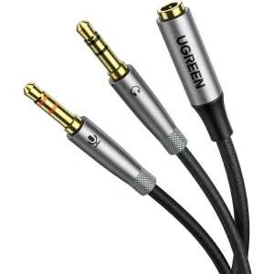 Hurtownia GSM - UGREEN AV192 Rozdzielacz audio AUX słuchawki + mikrofon do kabel mini jack 3.5mm (szary) - UGR1047GRY - {ean13} - Hurt
