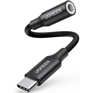 Adapter audio UGREEN AV161 USB-C do mini jack 3.5mm (czarny)