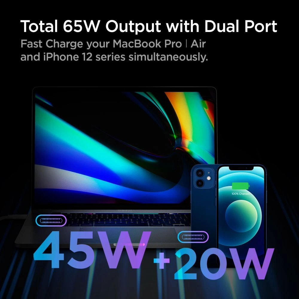 Hurtownia GSM - Ładowarka sieciowa Spigen PE2007 PowerArc 2-port Network Charger PD 60W QC 3.0 White - SPN1706WHT - {ean13} - Hurt