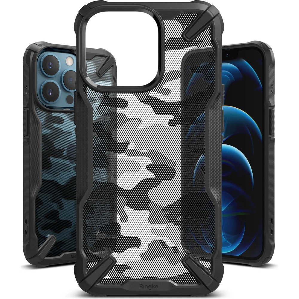 Hurtownia GSM - Etui Ringke Fusion-X Design Apple iPhone 13 Pro Camo (Moro) černé - RGK1452MBL - {ean13} - Hurt
