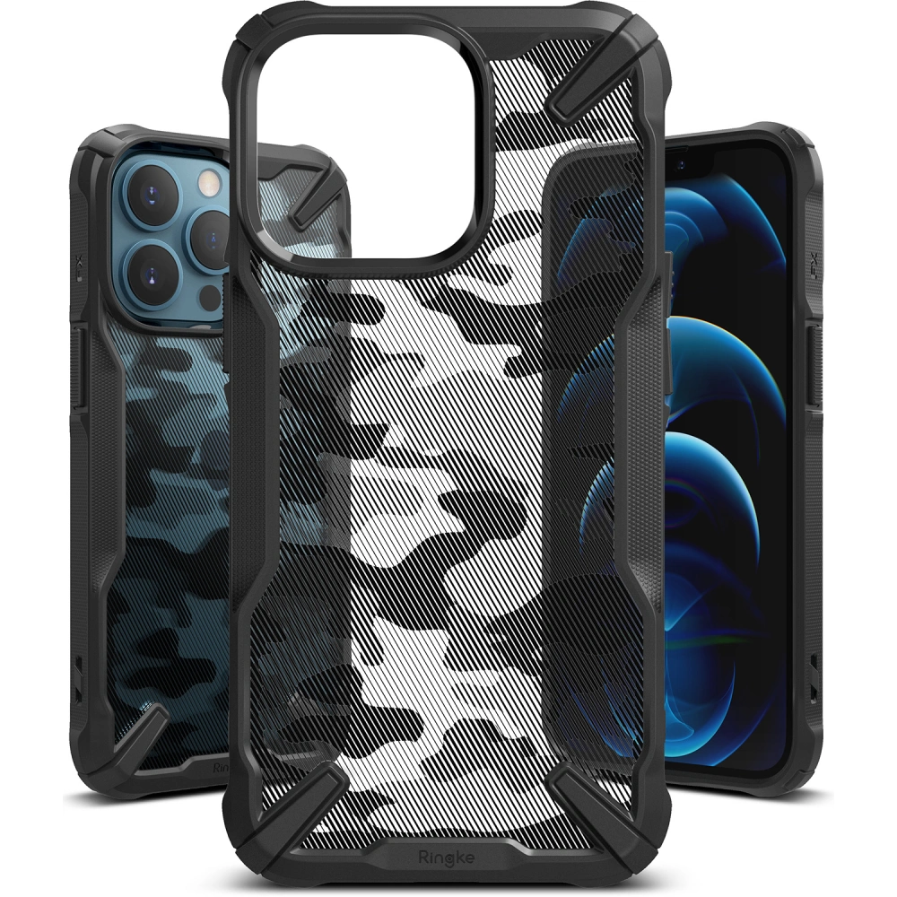 Hurtownia GSM - Etui Ringke Fusion-X Design Apple iPhone 13 Pro Max Camo (Moro) Černé - RGK1439MBL - {ean13} - Hurt