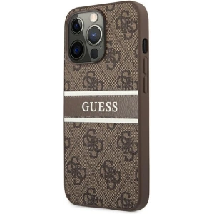 Etui Guess GUHCP13X4GDBR Apple iPhone 13 Pro Max brązowy/brown hardcase 4G Stripe
