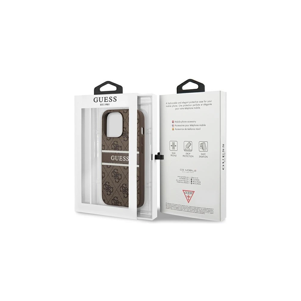 Hurtownia GSM - Etui Guess GUHCP13X4GDBR Apple iPhone 13 Pro Max hnědý/brown hardcase 4G Stripe - GUE1242BR - {ean13} - Hurt