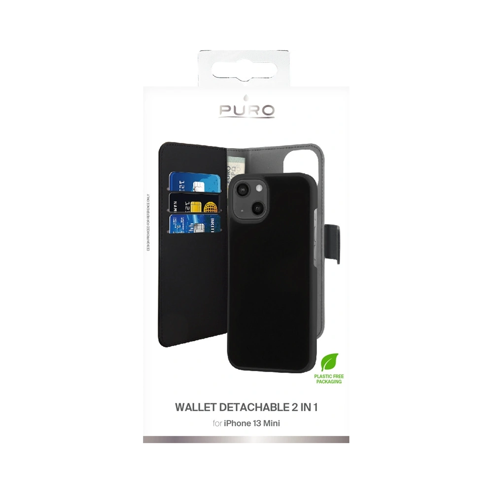 Hurtownia GSM - Etui PURO Wallet Detachable 2w1 Apple iPhone 13 mini (czarny) - PUR461BLK - {ean13} - Hurt