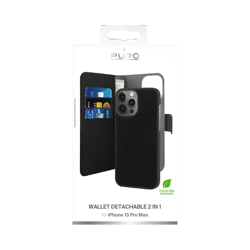 Hurtownia GSM - Etui PURO Wallet Detachable 2w1 Apple iPhone 13 Pro Max (czarny) - PUR488BLK - {ean13} - Hurt