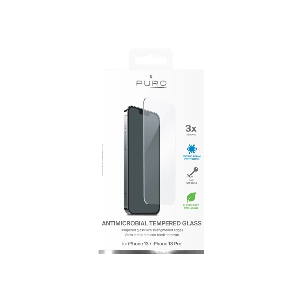 Wholesale PURO Glass Anti-Bacterial Apple iPhone 16e / 14 / 13 / 13 Pro - PUR496 - {ean13} - Hurt