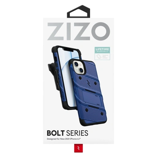 Etui ZIZO BOLT Series Apple iPhone 13 + szkło (niebieski)