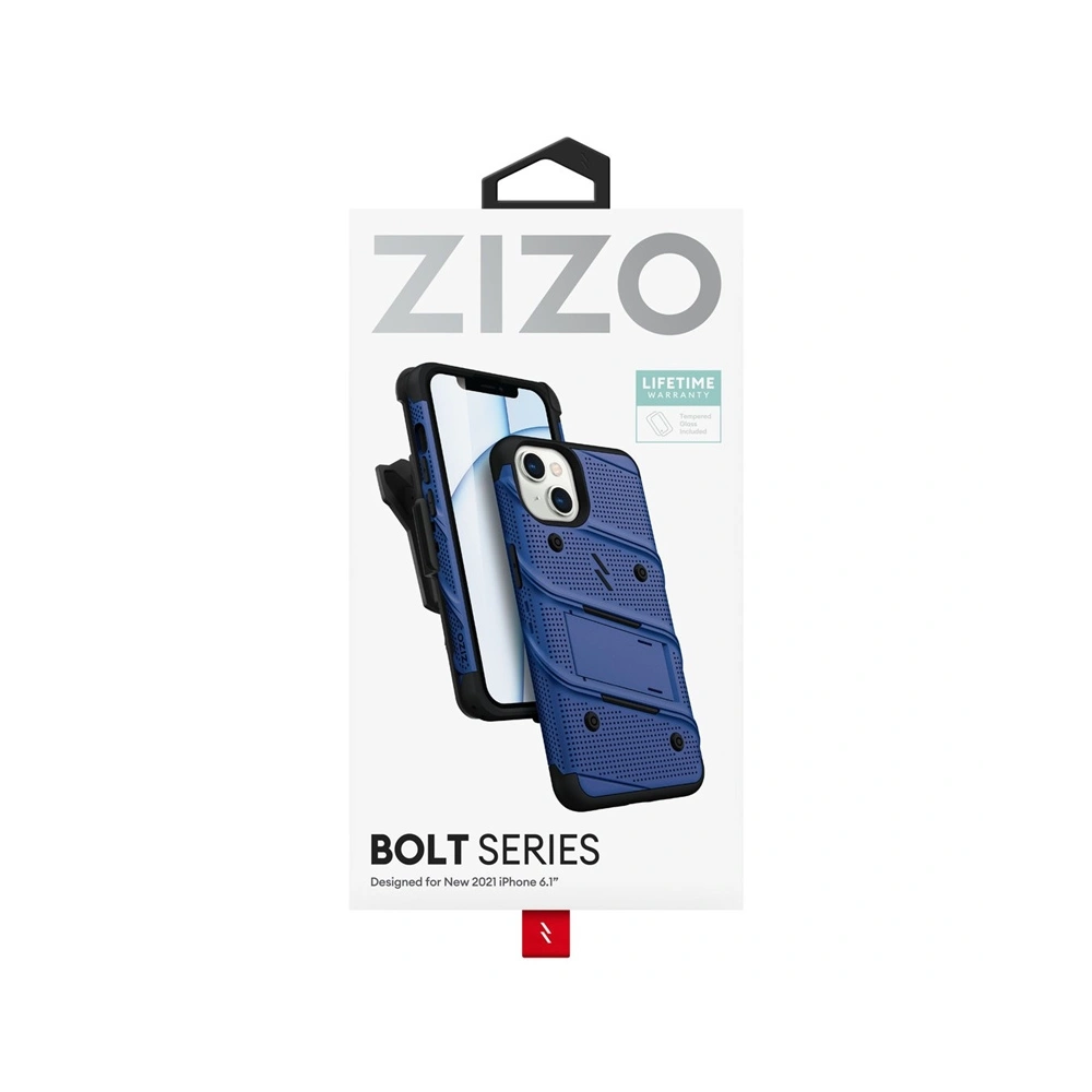 Hurtownia GSM - Etui ZIZO BOLT Series Apple iPhone 13 + sklo (modré) - ZIZ086BLU - {ean13} - Hurt