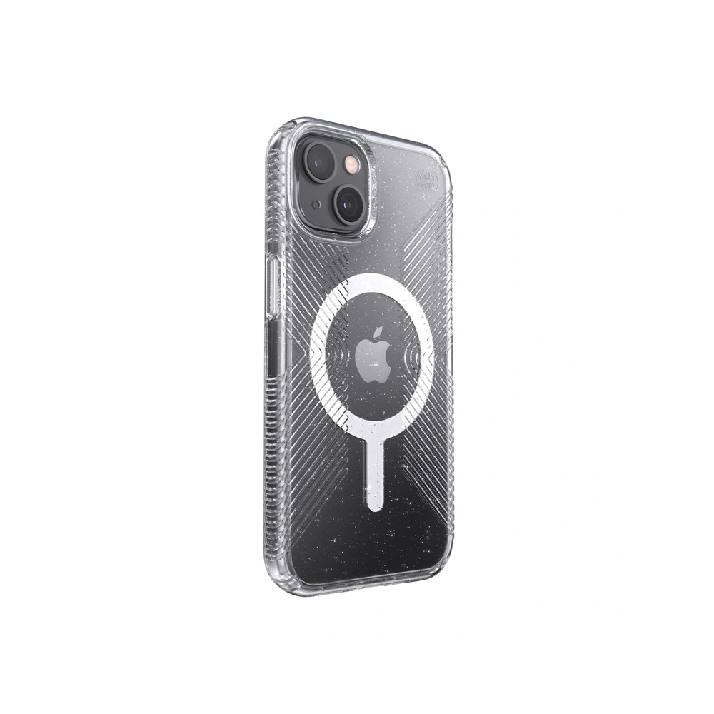 Hurtownia GSM - Etui Speck Presidio Perfect-Clear Glitter Grips MagSafe MICROBAN Apple iPhone 13 (Čiré/Platinové třpytky) - SPK257CLPLAGLI - {ean13} - Hurt