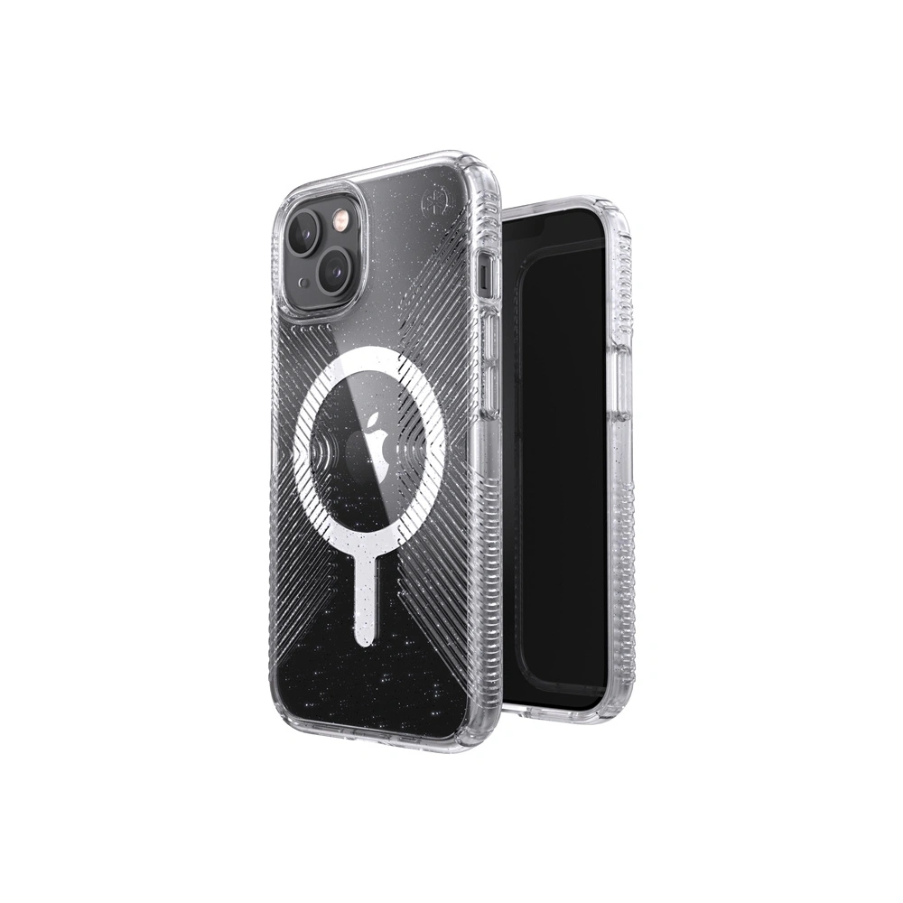 Wholesale Speck Presidio Perfect-Clear Glitter Grips MagSafe MICROBAN Apple iPhone 13 (Clear/Platinum Glitter) - SPK257CLPLAGLI - {ean13} - Hurt