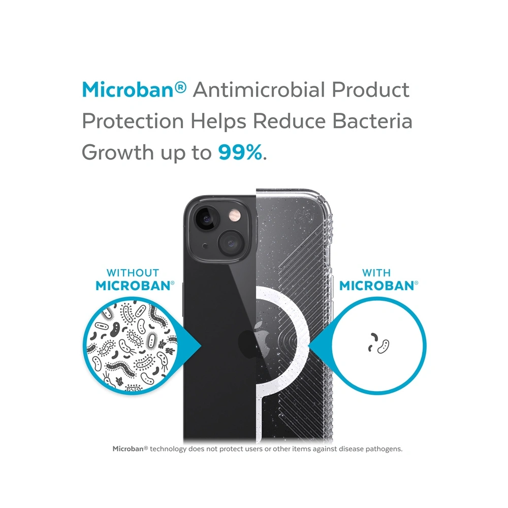 Wholesale Speck Presidio Perfect-Clear Glitter Grips MagSafe MICROBAN Apple iPhone 13 (Clear/Platinum Glitter) - SPK257CLPLAGLI - {ean13} - Hurt