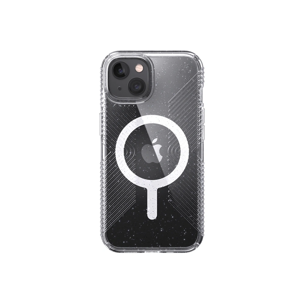 Hurtownia GSM - Etui Speck Presidio Perfect-Clear Glitter Grips MagSafe MICROBAN Apple iPhone 13 (Čiré/Platinové třpytky) - SPK257CLPLAGLI - {ean13} - Hurt