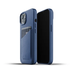 Mujjo Full Leather Wallet Case Apple iPhone 13 (blue)