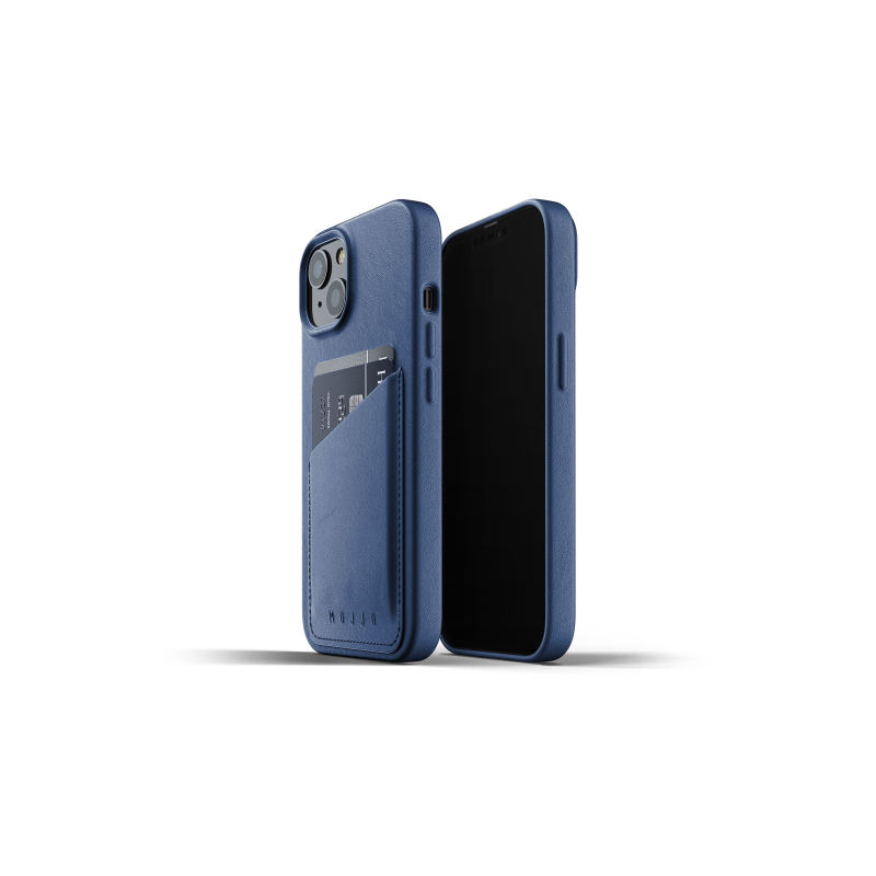Mujjo Distributor - 8718546172984 - MUJ073BLU - Mujjo Full Leather Wallet Case Apple iPhone 13 (blue) - B2B homescreen