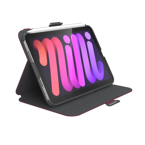 Etui Speck Balance Folio MICROBAN Apple iPad mini 2021 (6. generacji) / iPad mini 8.3" 2024 (7. generacji) (Very Berry Red Slate Grey)