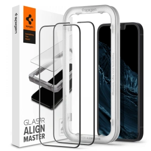 Szkło hartowane Spigen GLAS.tR Slim AlignMaster Apple iPhone 14/13/13 Pro Black [2 PACK]