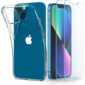 Etui Spigen Crystal Pack Apple iPhone 13 mini Crystal Clear + Szkło