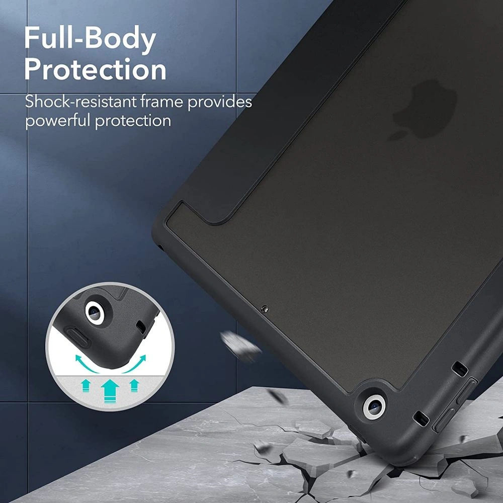 Wholesale ESR Rebound Hybrid Apple iPad 10.2 2019/2020/2021 7, 8, 9 Gen Frosted Black - ESR383BLK - {ean13} - Hurt