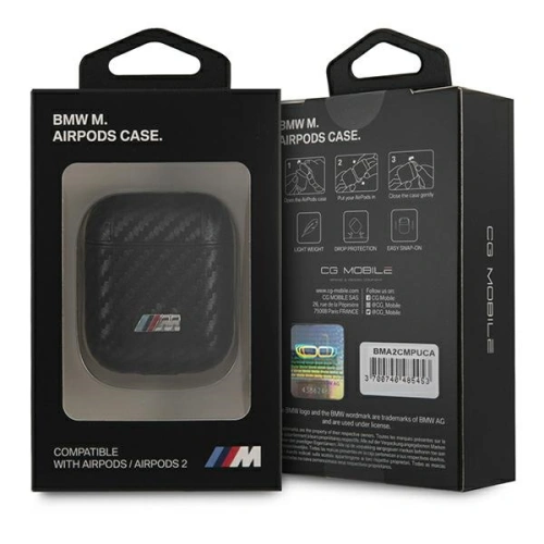 Etui BMW BMA2CMPUCA Apple AirPods czarny/black PU Carbon M Collection