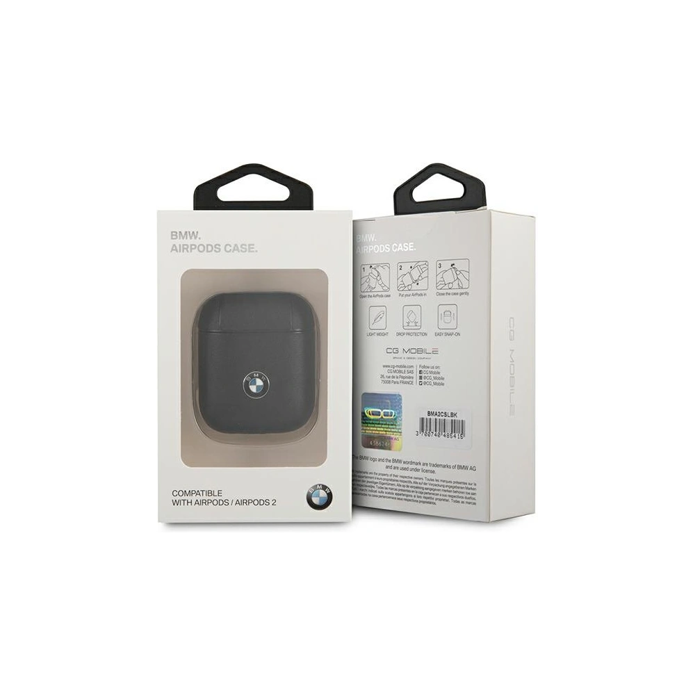 Hurtownia GSM - Etui BMW BMA2CSLBK Apple AirPods černý/black Geniune Leather Signature - BMW002BLK - {ean13} - Hurt