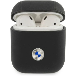 Hurtownia GSM - Etui BMW BMA2SSLBK Apple AirPods černý/black Pravá kůže Stříbrné logo - BMW003BLK - {ean13} - Hurt