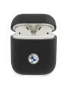 Etui BMW BMA2SSLBK Apple AirPods černý/black Pravá kůže Stříbrné logo