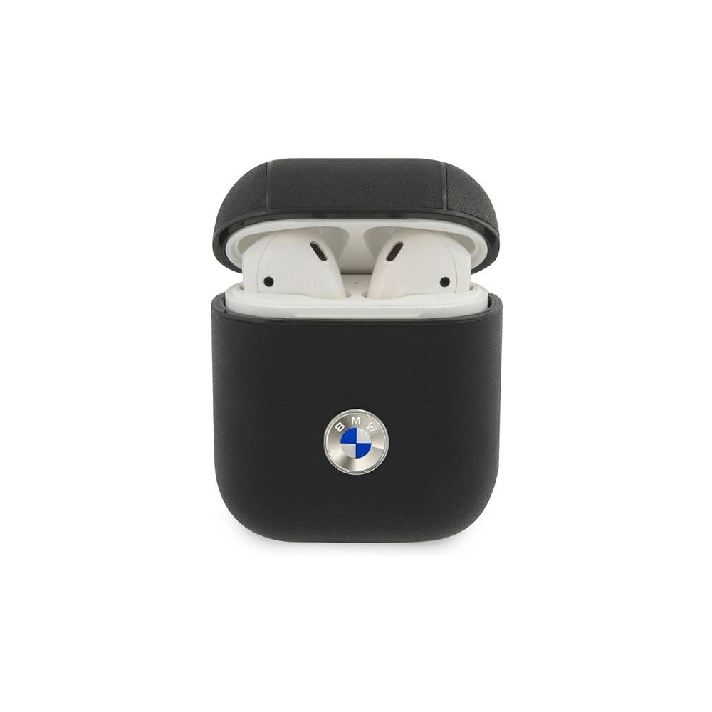 Hurtownia GSM - Etui BMW BMA2SSLBK Apple AirPods černý/black Pravá kůže Stříbrné logo - BMW003BLK - {ean13} - Hurt