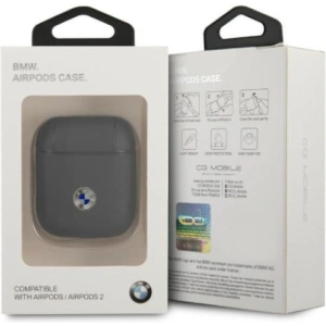 Hurtownia GSM - Etui BMW BMA2SSLNA Apple AirPods námořnická/modrá Skutečná kůže Stříbrné logo - BMW004NAV - {ean13} - Hurt