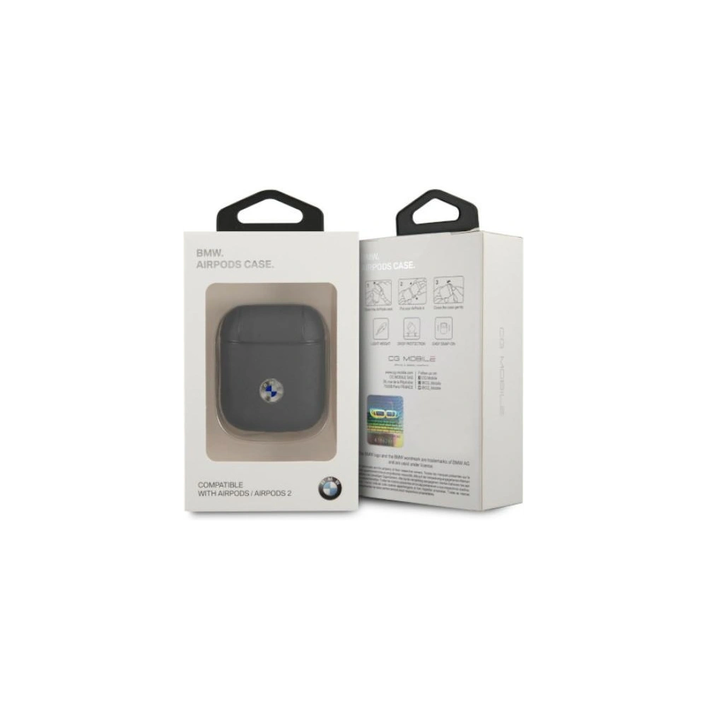 Hurtownia GSM - Etui BMW BMA2SSLNA Apple AirPods námořnická/modrá Skutečná kůže Stříbrné logo - BMW004NAV - {ean13} - Hurt