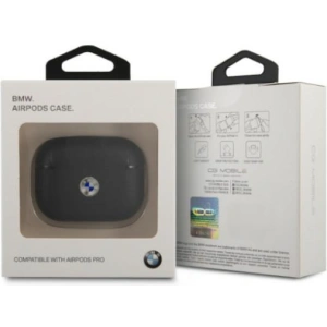 Etui BMW BMAPSSLBK Apple AirPods Pro czarny/black Geniune Leather Silver Logo