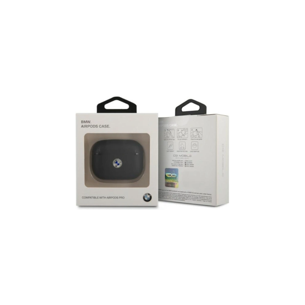 Hurtownia GSM - Etui BMW BMAPSSLBK Apple AirPods Pro černý/black Geniune Leather Silver Logo - BMW008BLK - {ean13} - Hurt