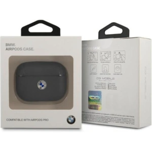 Etui BMW BMAPSSLNA Apple AirPods Pro granatowy/navy Geniune Leather Silver Logo